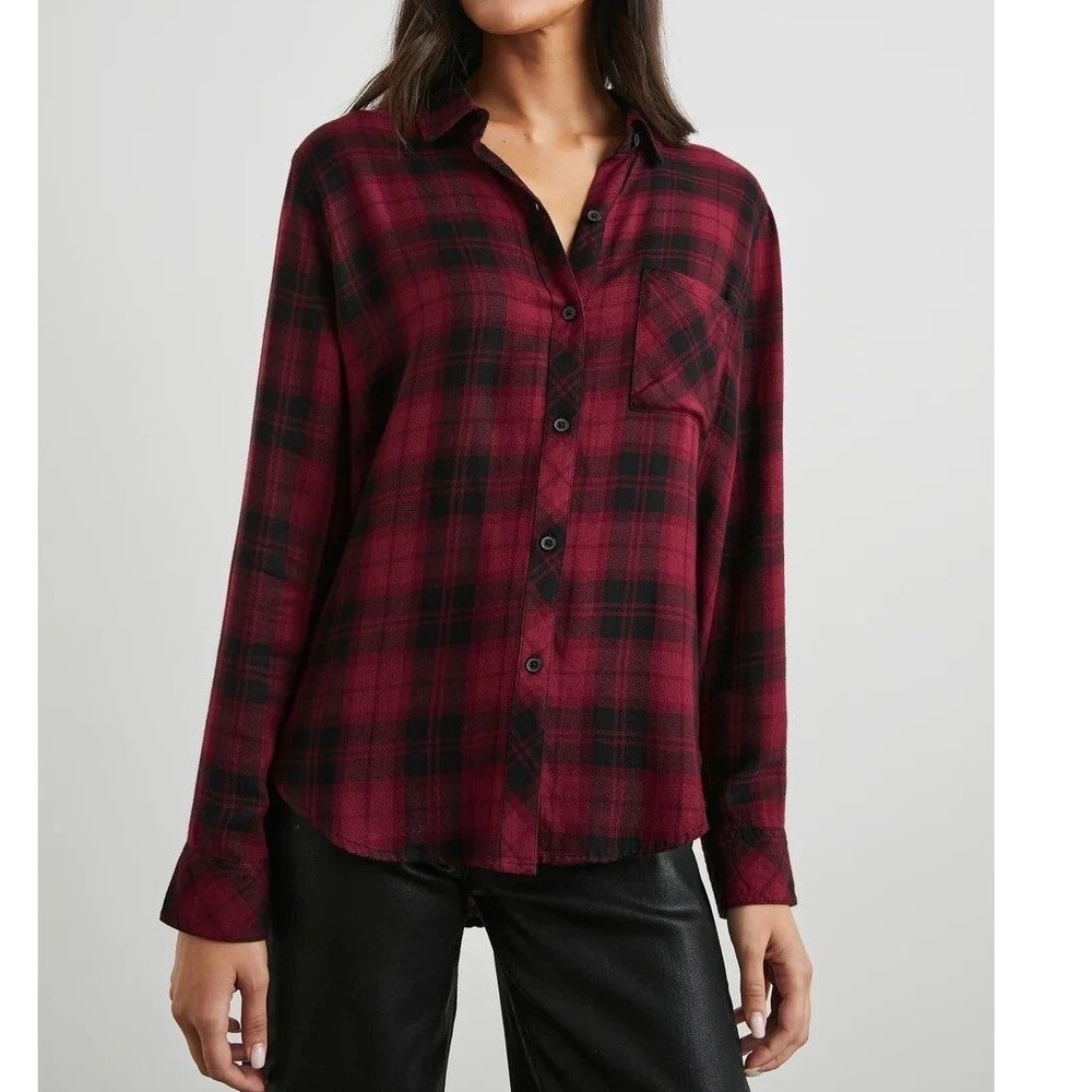 Rails Hunter Cranberry Ash Grunge Cabincore Edgy Plaid Button Down Shirt S